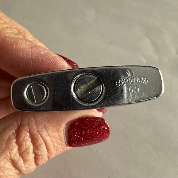 Vintage Continental Lighter Silver tone 1.75 x 1.50 inches Retro Smoking Refill - Picture 7 of 7